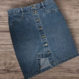 Denim Button-Front Skirt Eddie Bauer
Western